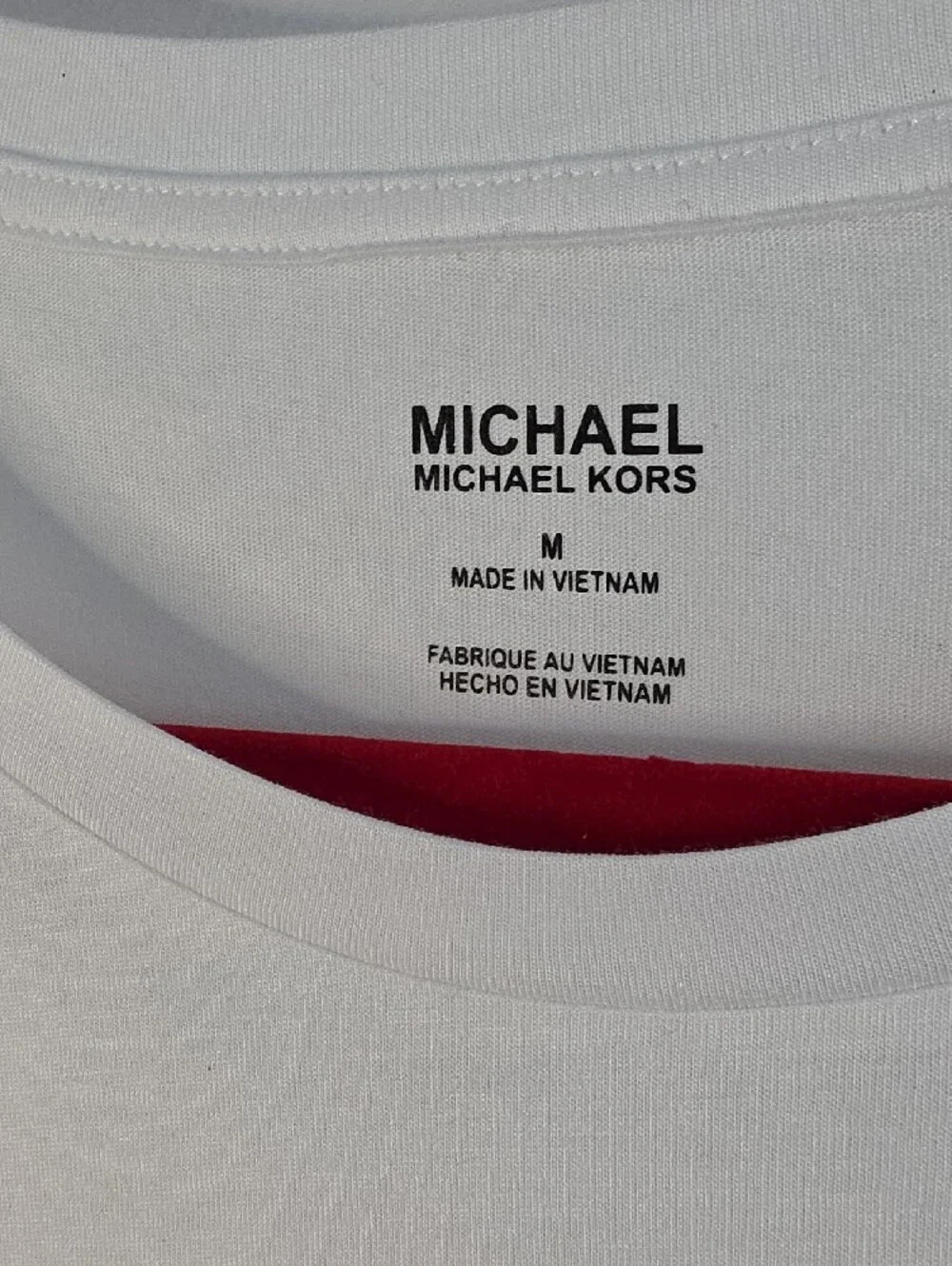 Michael Kors White Tee with Black MK Stud Logo
